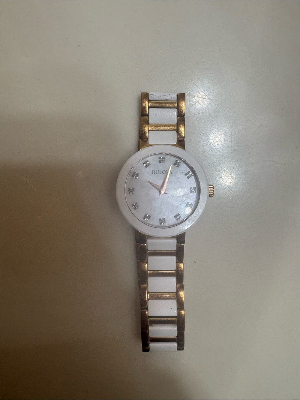 Bulova Rose Gold & White Ceramic Ladies Watch with MOP Dial - Picture 4 of 5